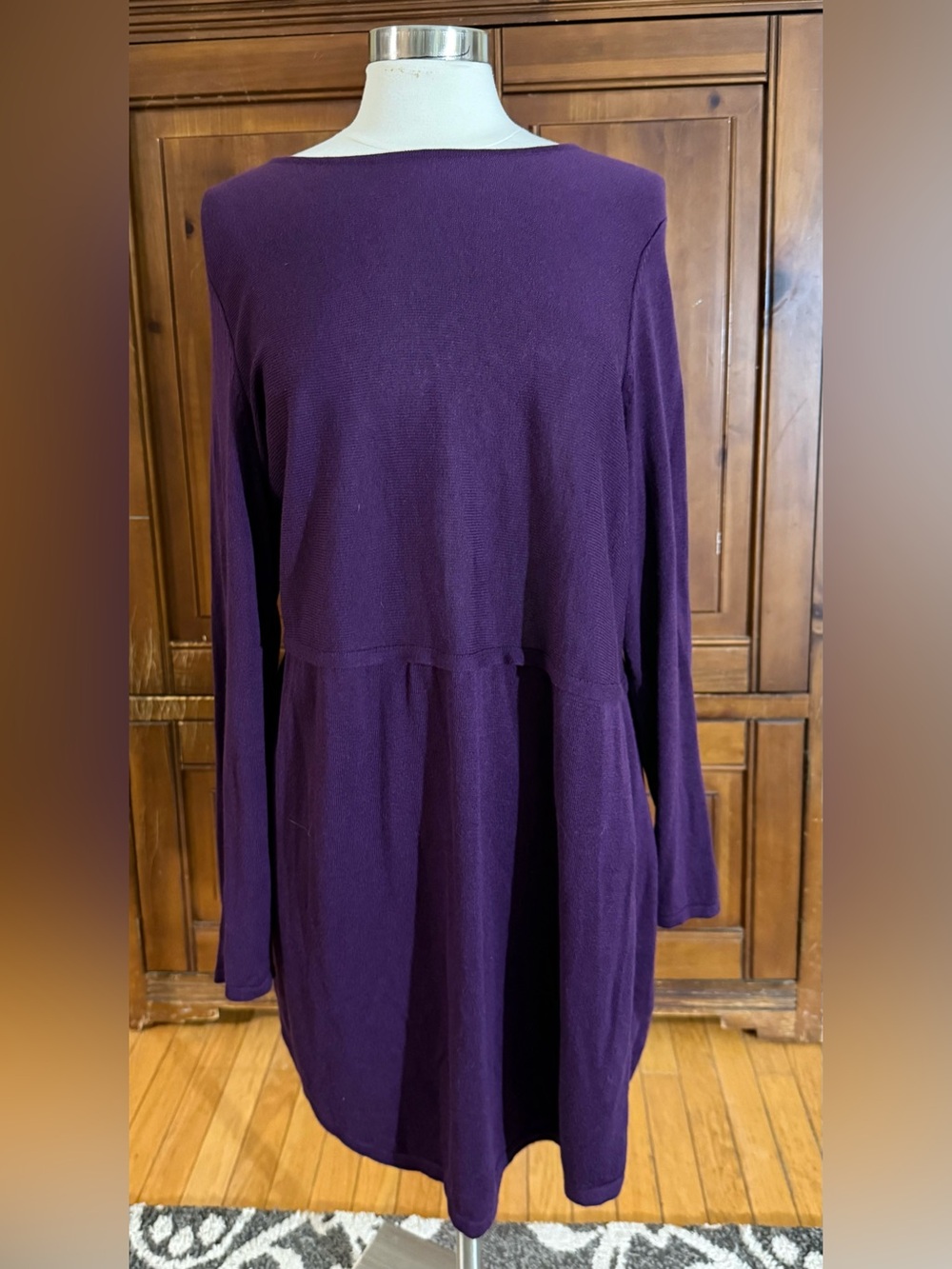 J. Jill Deep Purple Long-Sleeve Knit Tunic
